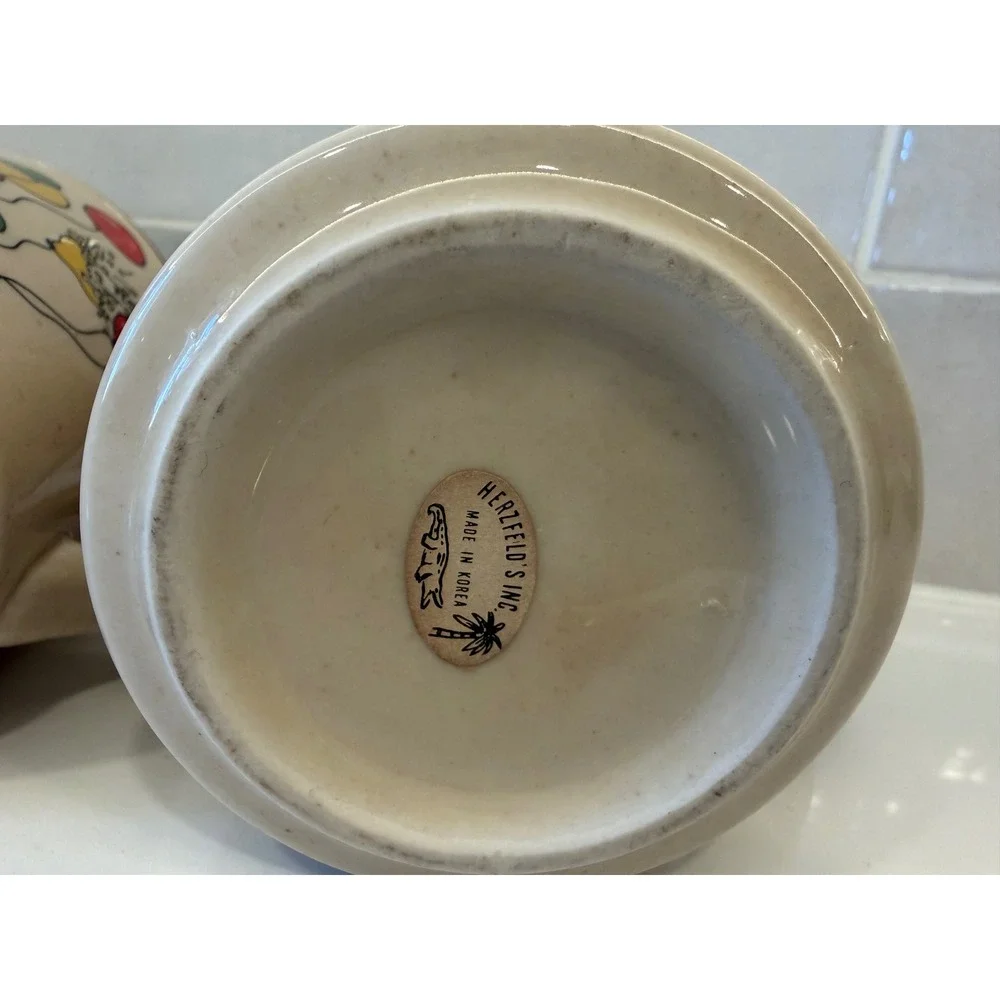 Vintage Herzfeld's Florida Souvenir Coffee Mugs Speckled Stoneware Set of 2 1983 - Picture 8 of 8